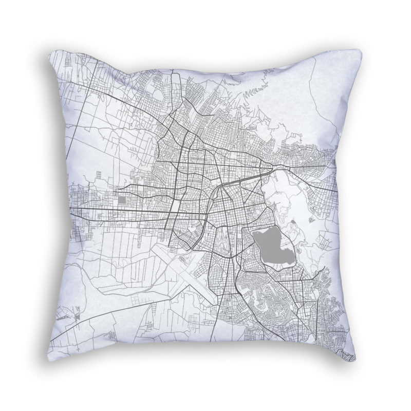 Cochabamba Bolivia City Map Art Decorative Throw Pillow