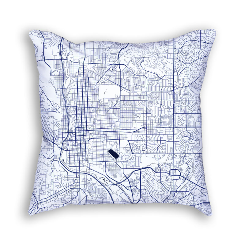 Colorado Springs Colorado City Map Art Decorative Throw Pillow