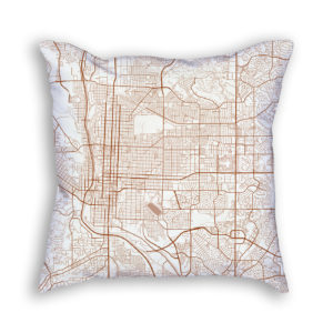 Colorado Springs City Map Art Decorative Throw Pillow