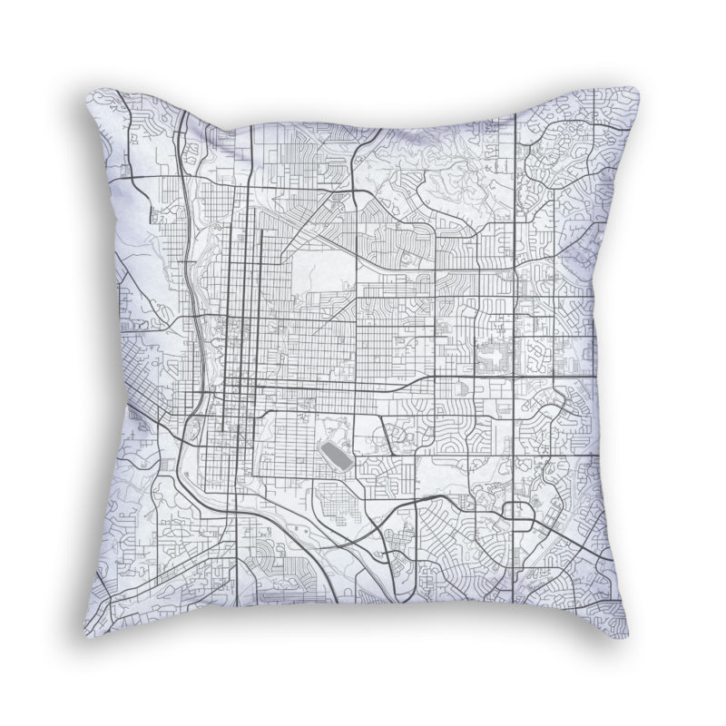 Colorado Springs Colorado City Map Art Decorative Throw Pillow