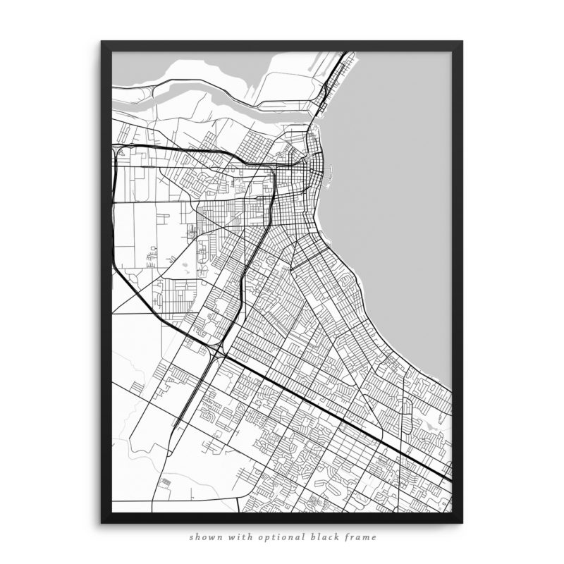 Corpus Christi TX City Street Map White Poster