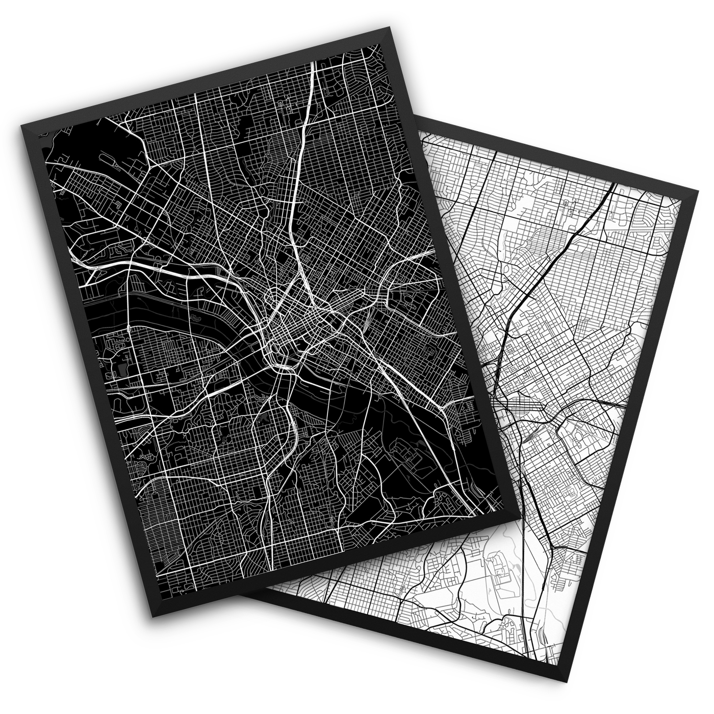 Dallas TX City Map Decor