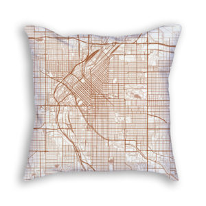 Denver Colorado City Map Art Decorative Throw Pillow