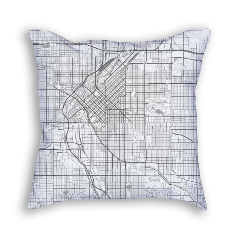 Denver Colorado City Map Art Decorative Throw Pillow