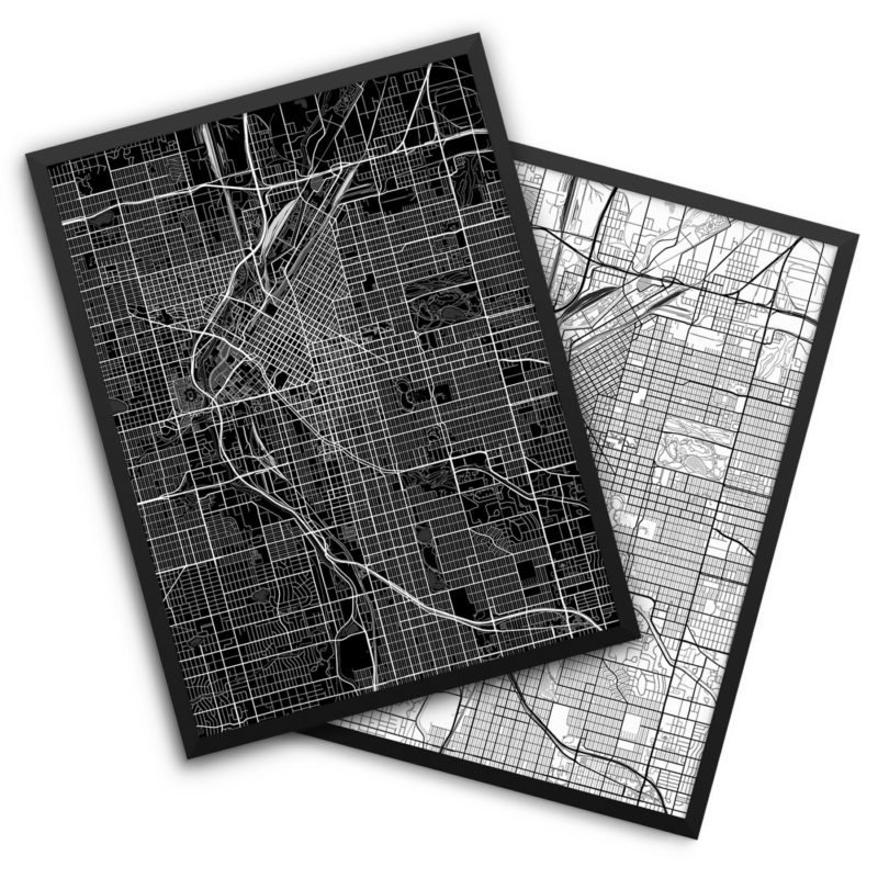Denver CO City Map Decor