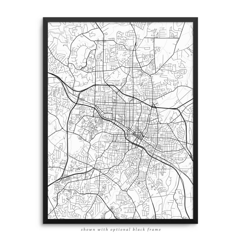 Durham NC City Street Map White Poster