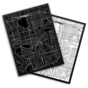 Edmonton Canada City Map Decor