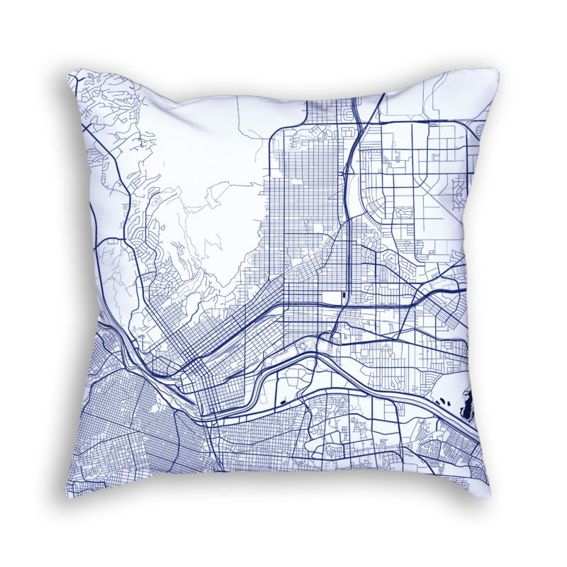 El Paso Texas City Map Art Decorative Throw Pillow