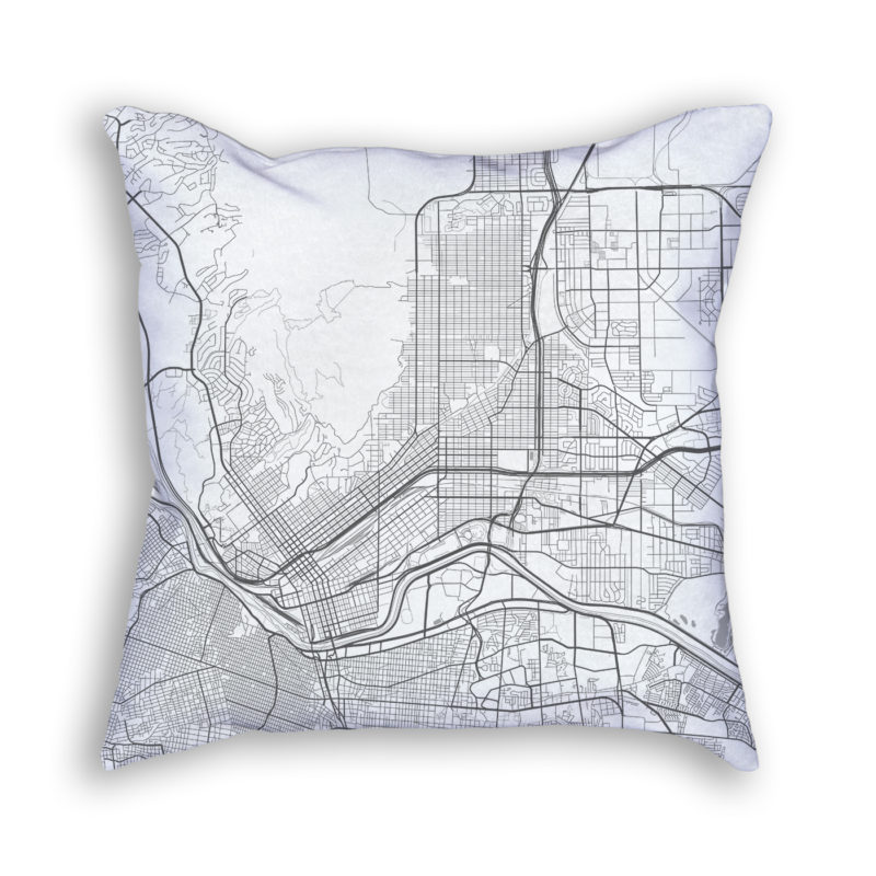 El Paso Texas City Map Art Decorative Throw Pillow