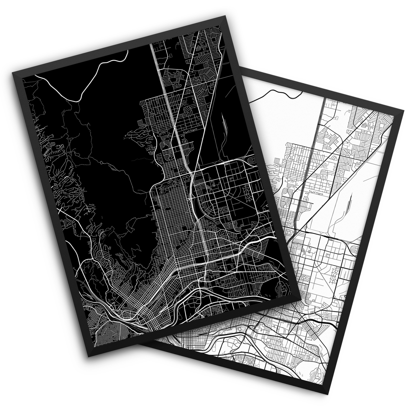 El Paso TX City Map Decor
