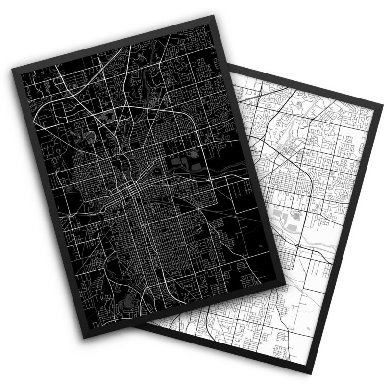 Fort Wayne IN City Map Decor