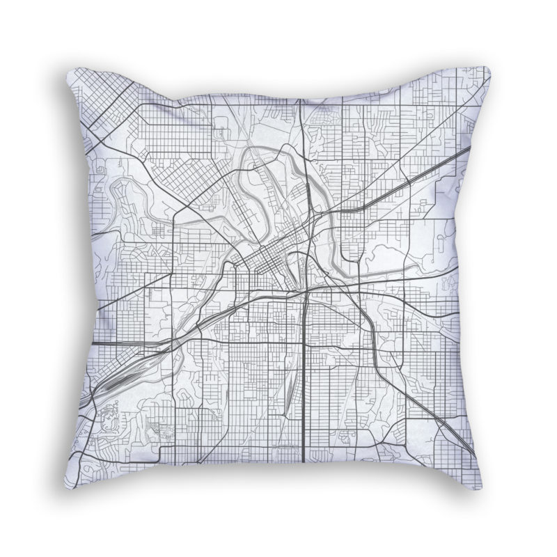Fort Worth Texas City Map Art Decorative Throw Pillow