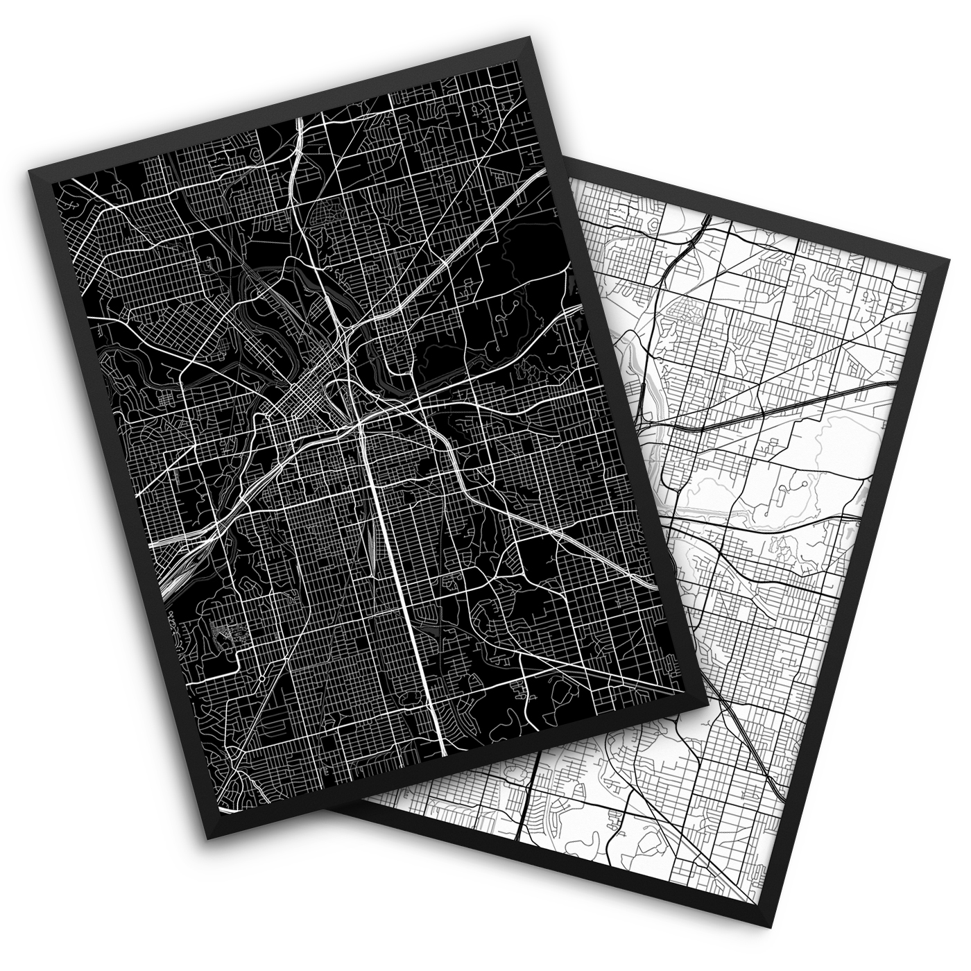 Fort Worth TX City Map Decor