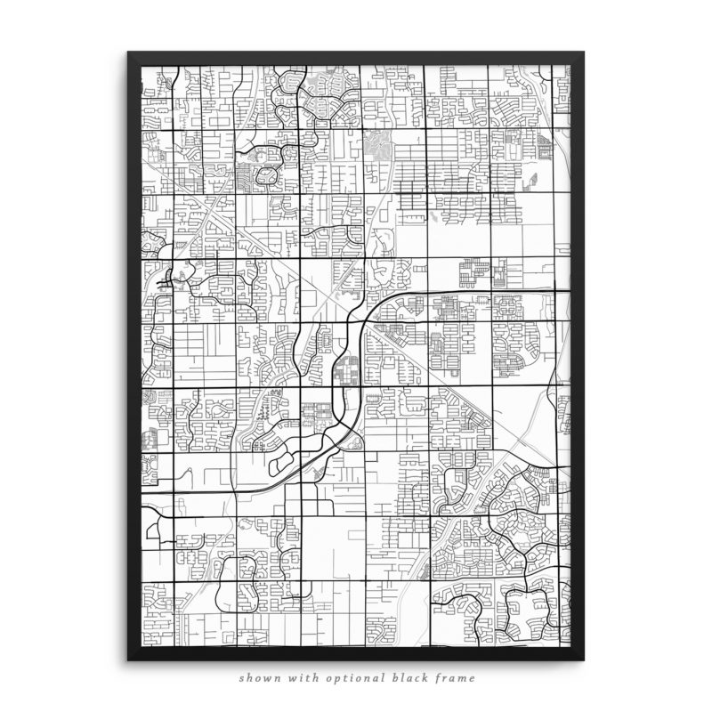 Gilbert AZ City Street Map White Poster