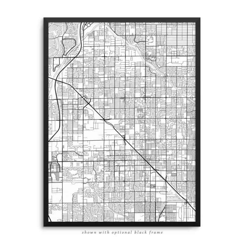 Glendale AZ City Street Map White Poster