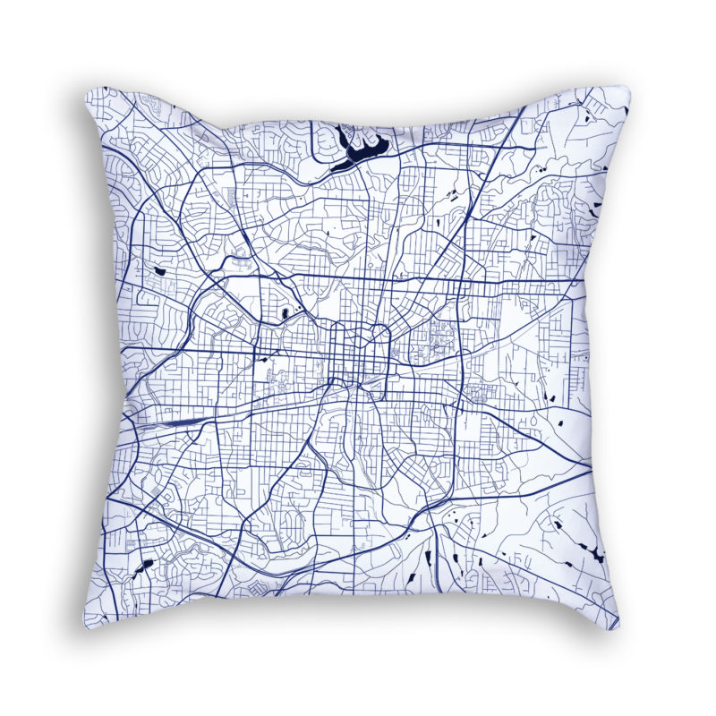 Greensboro North Carolina City Map Art Decorative Throw Pillow