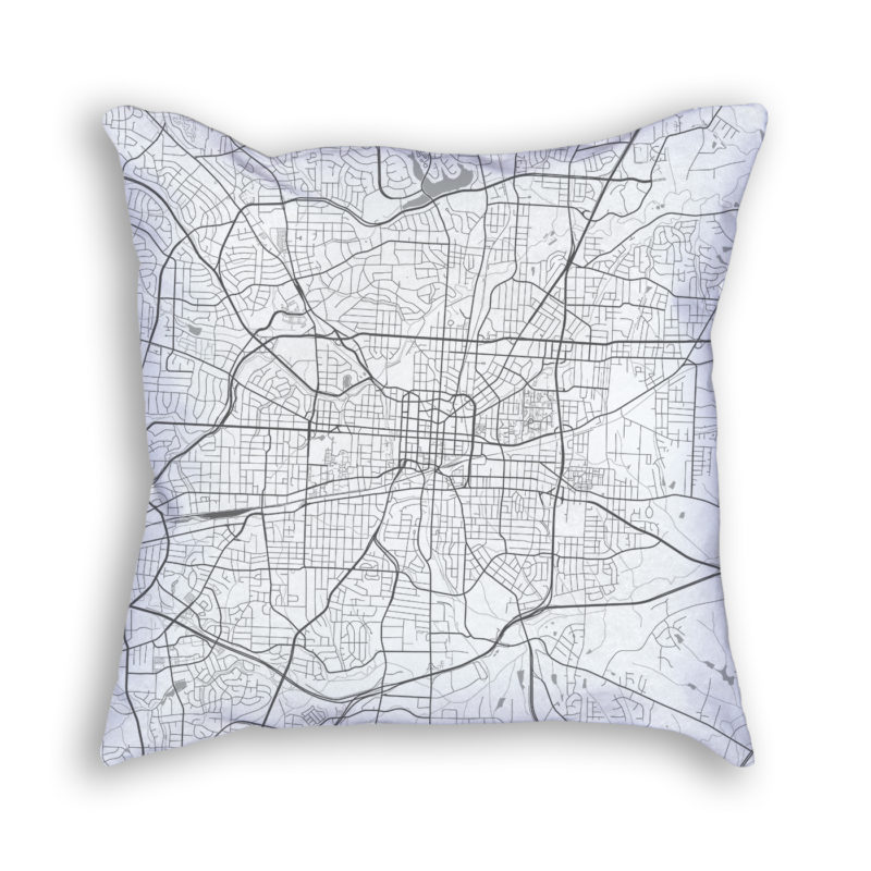 Greensboro North Carolina City Map Art Decorative Throw Pillow