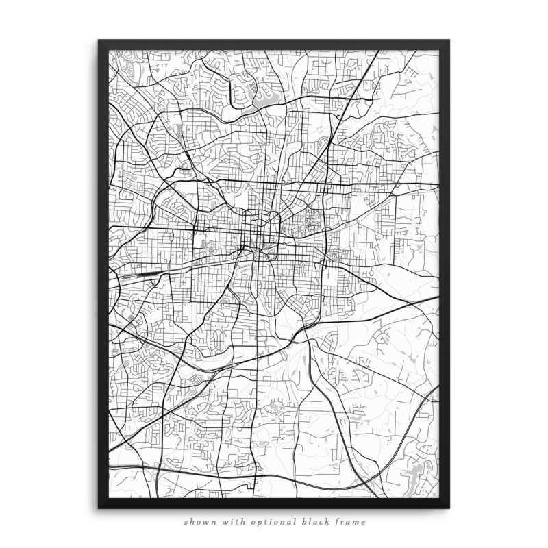 Greensboro NC City Street Map White Poster