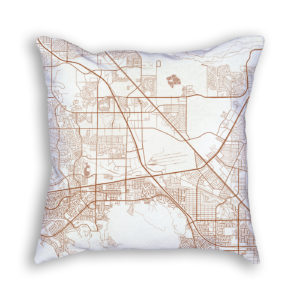 Henderson Nevada City Map Art Decorative Throw Pillow