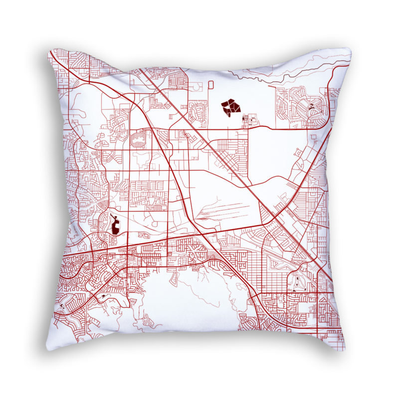 Henderson Nevada City Map Art Decorative Throw Pillow