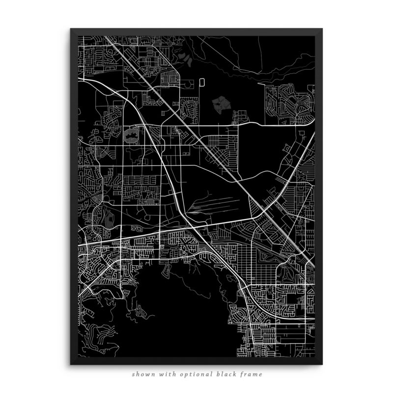 Henderson NV City Street Map Black Poster