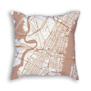 Jersey City New Jersey City Map Art Decorative Throw Pillow