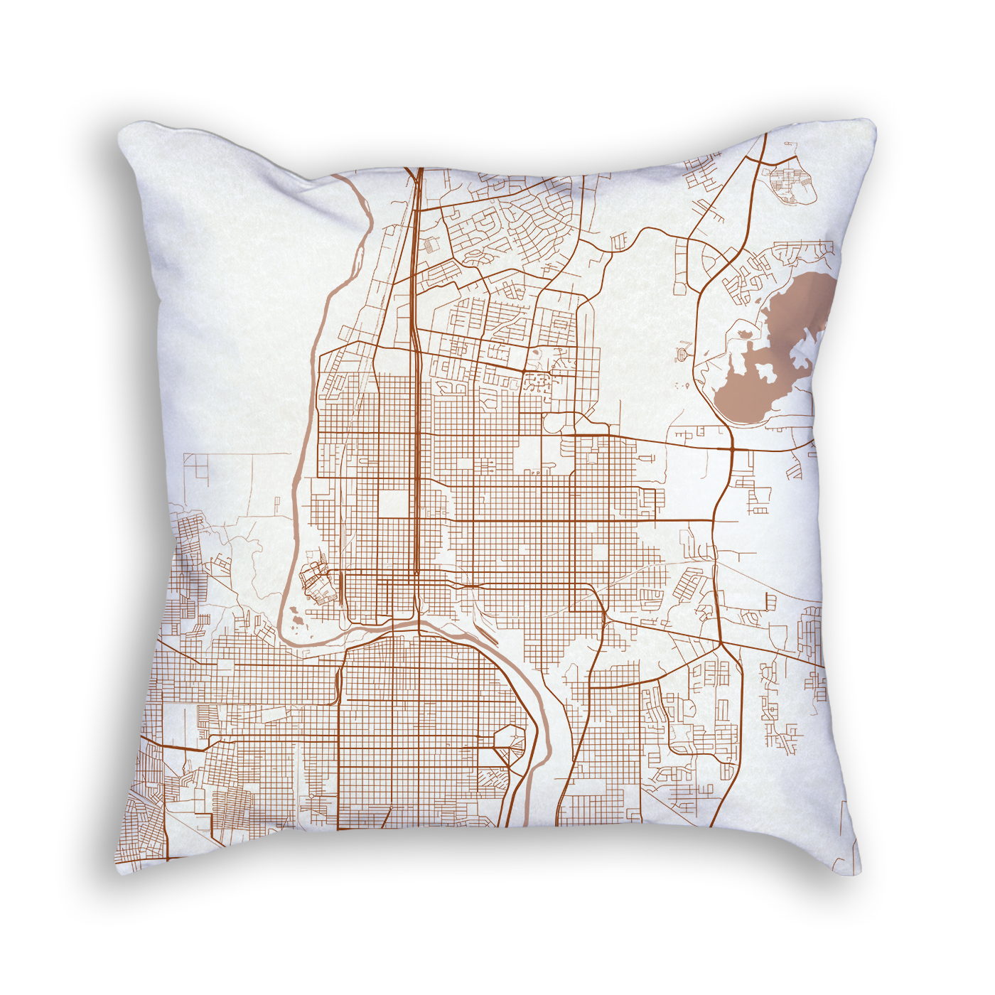 Laredo TX City Map Art Decorative Throw Pillow