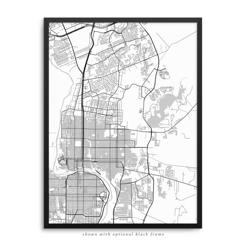 Laredo TX City Street Map White Poster