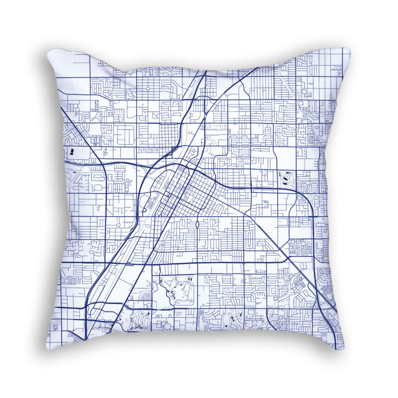 Las Vegas Nevada City Map Art Decorative Throw Pillow