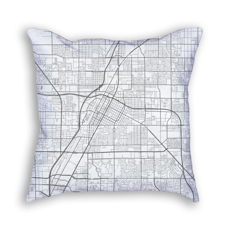 Las Vegas Nevada City Map Art Decorative Throw Pillow