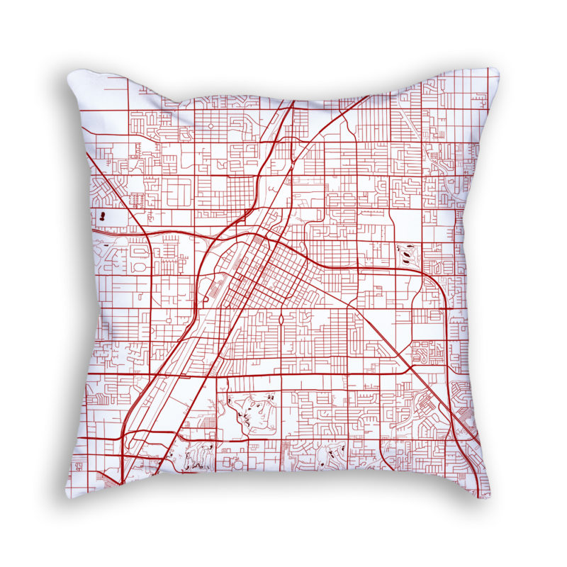 Las Vegas Nevada City Map Art Decorative Throw Pillow