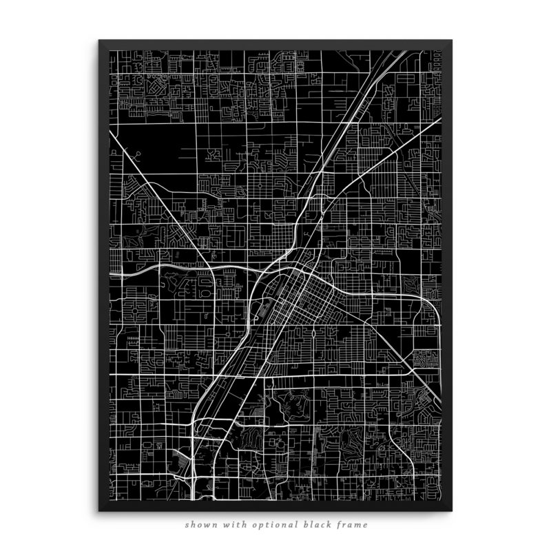 Las Vegas NV City Street Map Black Poster