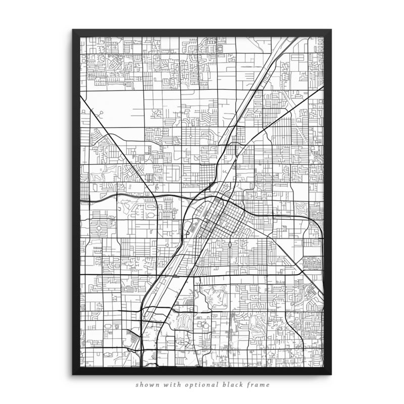 Las Vegas NV City Street Map White Poster