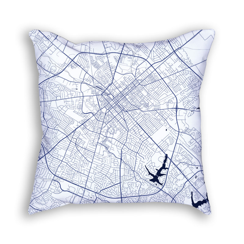 Lexington Kentucky City Map Art Decorative Throw Pillow