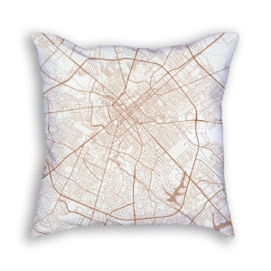 Lexington Kentucky City Map Art Decorative Throw Pillow