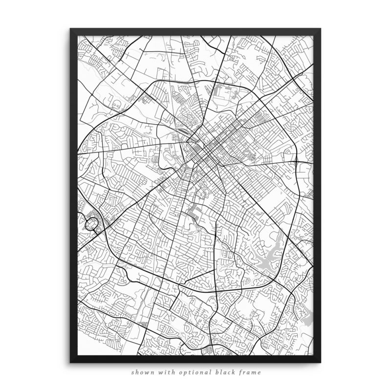 Lexington KY City Street Map White Poster