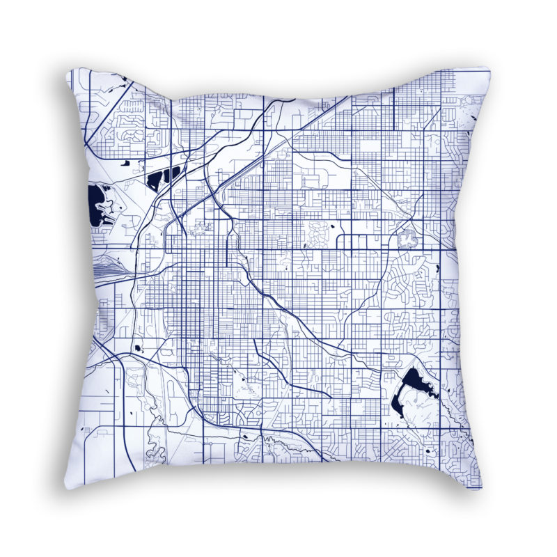 Lincoln Nebraska City Map Art Decorative Throw Pillow