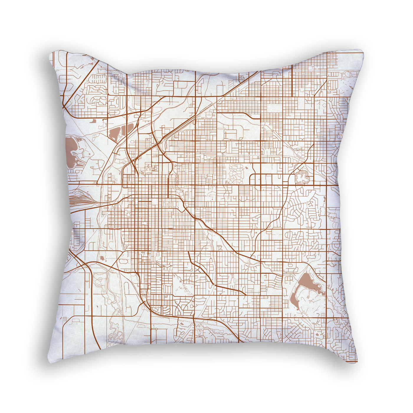 Lincoln Nebraska City Map Art Decorative Throw Pillow