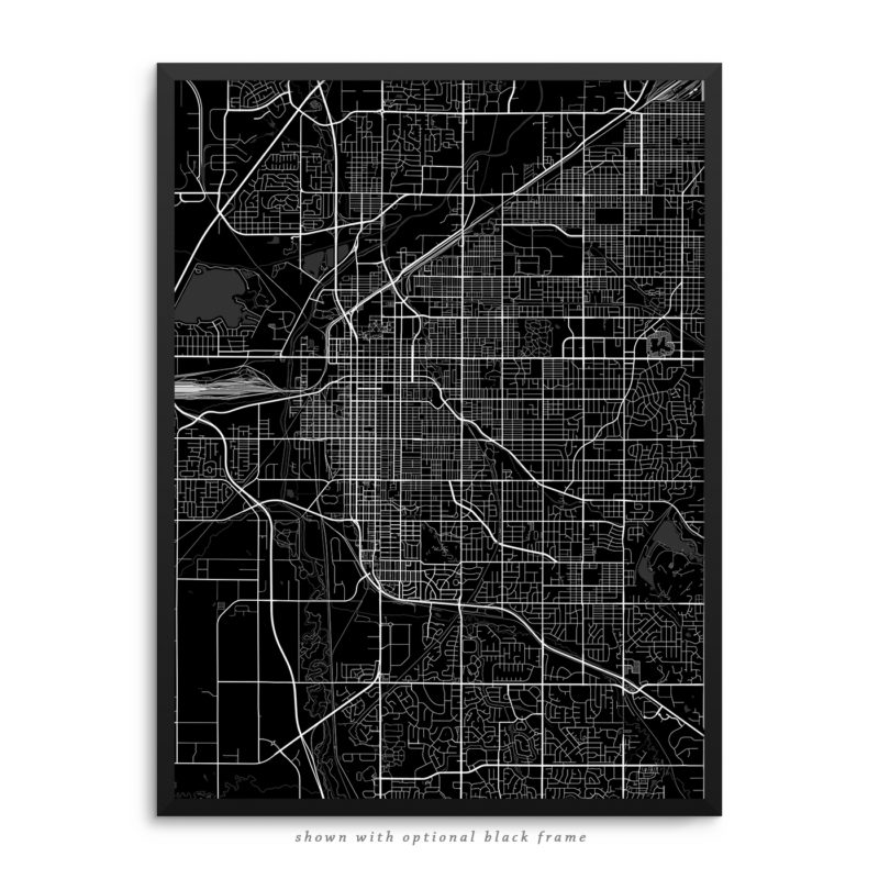 Lincoln NE City Street Map Black Poster