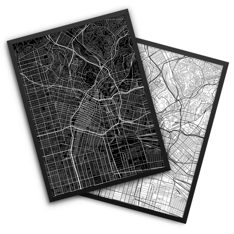 Los Angeles CA City Map Decor