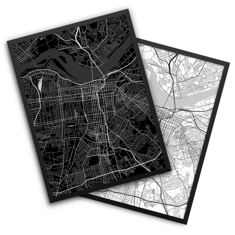 Louisville KY City Map Decor