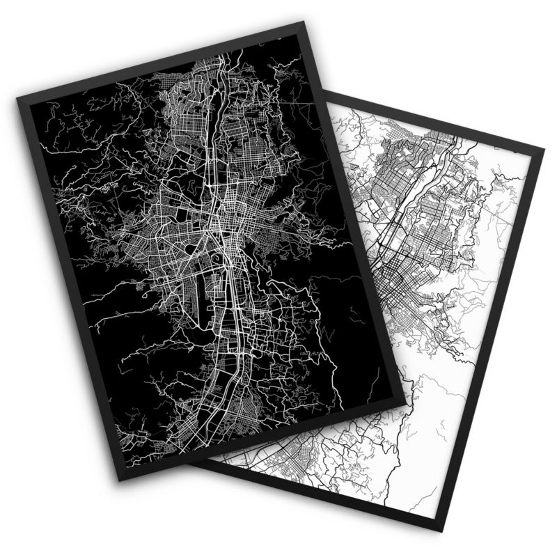 Medellin Colombia City Map Decor