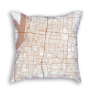 Memphis Tennessee City Map Art Decorative Throw Pillow