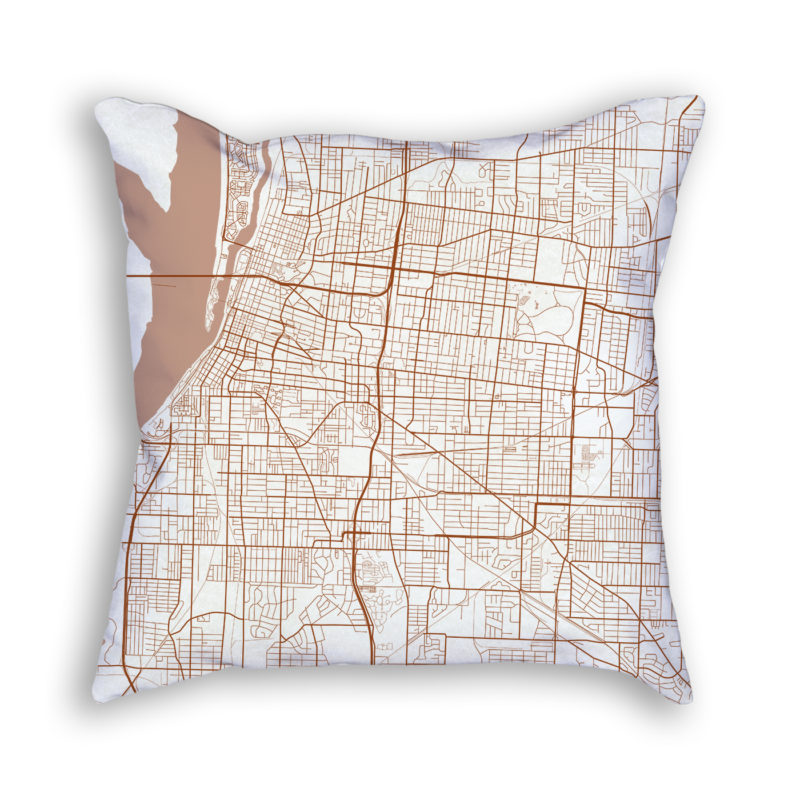 Memphis Tennessee City Map Art Decorative Throw Pillow