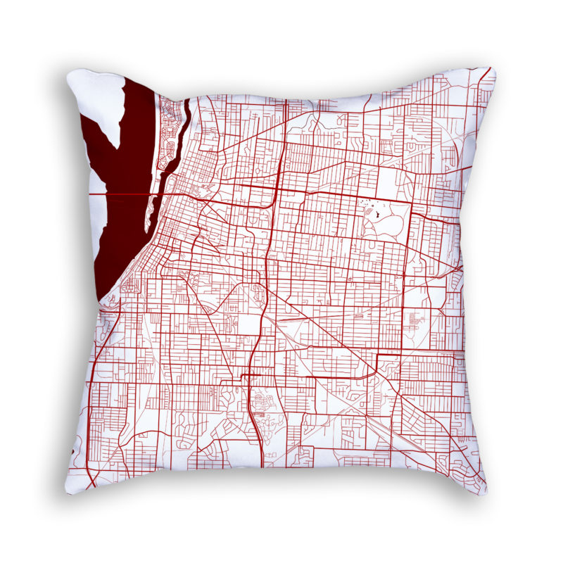 Memphis Tennessee City Map Art Decorative Throw Pillow