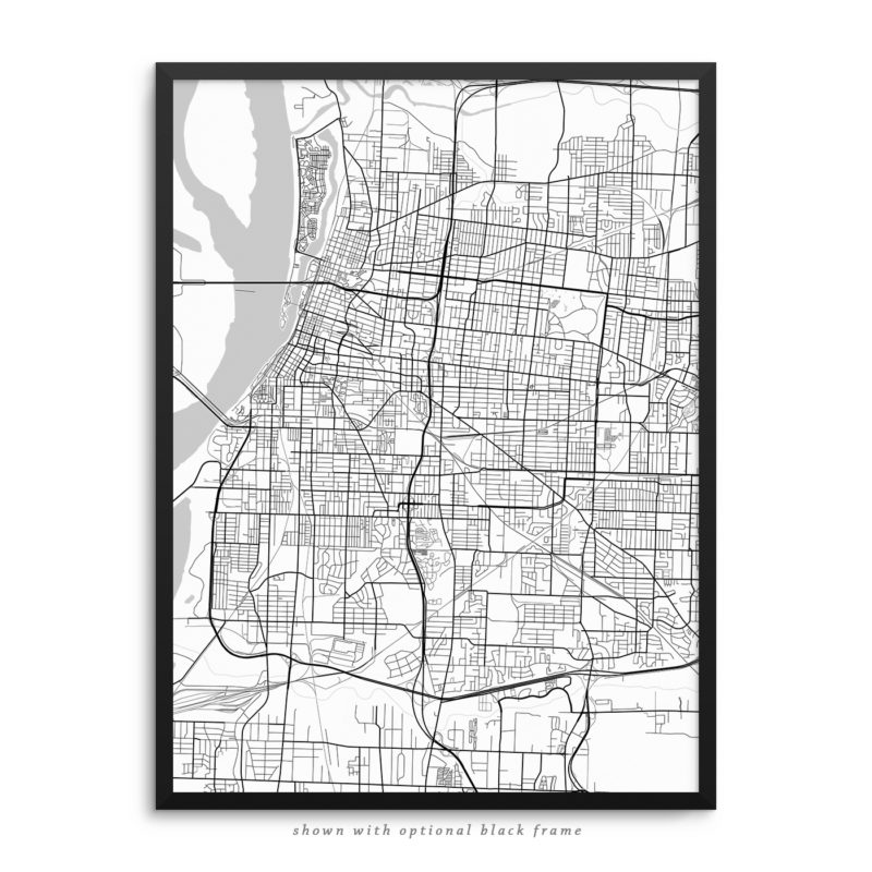 Memphis TN City Street Map White Poster