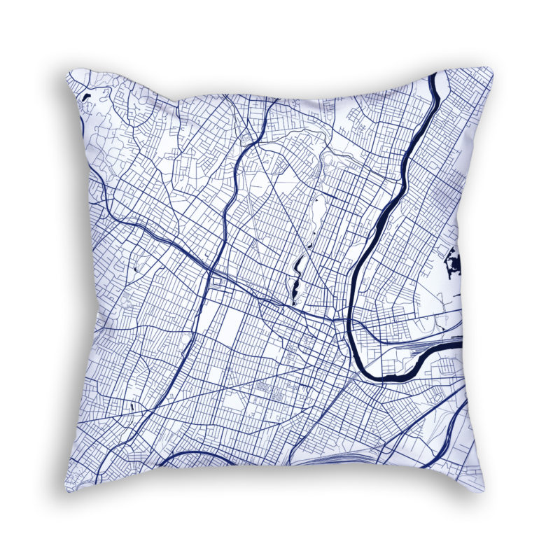 Newark New Jersey City Map Art Decorative Throw Pillow