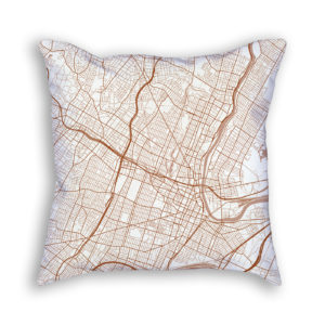 Newark NJ City Map Art Decorative Throw Pillow