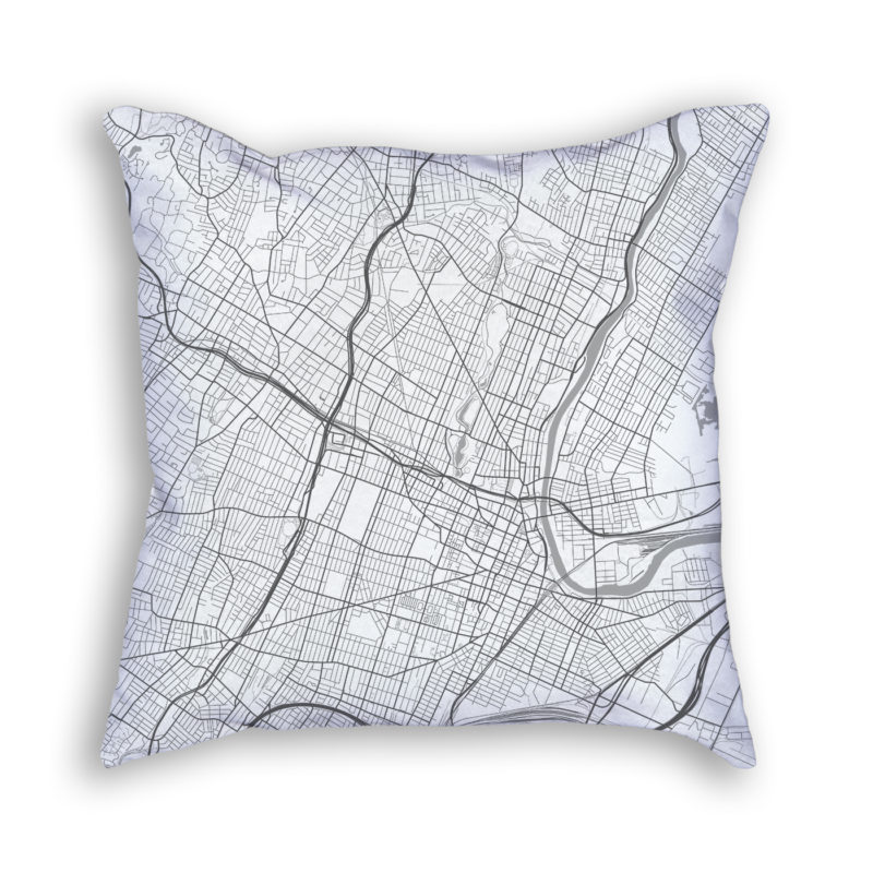 Newark New Jersey City Map Art Decorative Throw Pillow