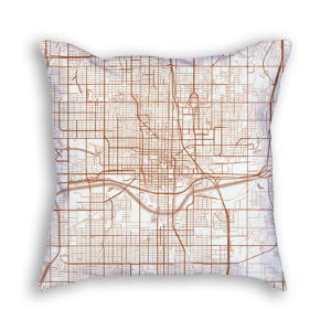 Oklahoma City Oklahoma City Map Art Decorative Throw Pillow